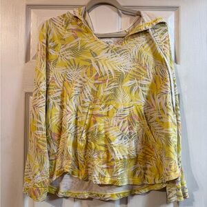 Koolaburra Yellow Leaf Print Hoodie